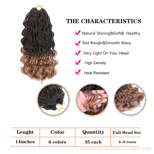 Hot sell 14'inch 35 stands Synthetic crochet braids synthetic small curly crochet senegalese twist braids hair
